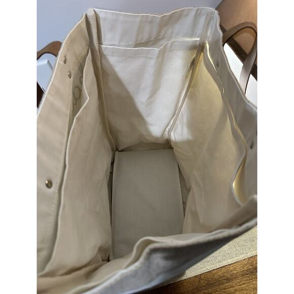 Farmers Market Style Canvas Tote With Pockets 17 in. Tall 12 in. Wide - Picture 3 of 7